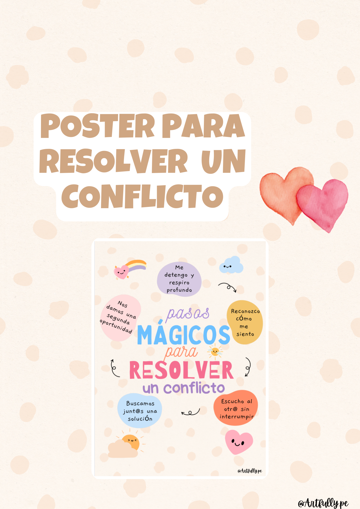 Poster "Pasos Para Resolver Conflictos"