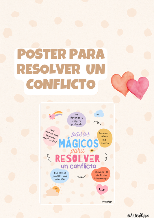 Poster "Pasos Para Resolver Conflictos"