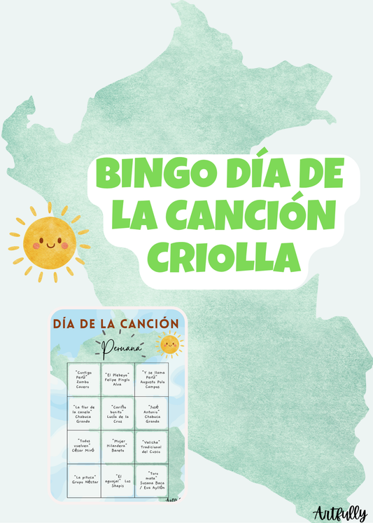 Bingo Día de la Canción Criolla