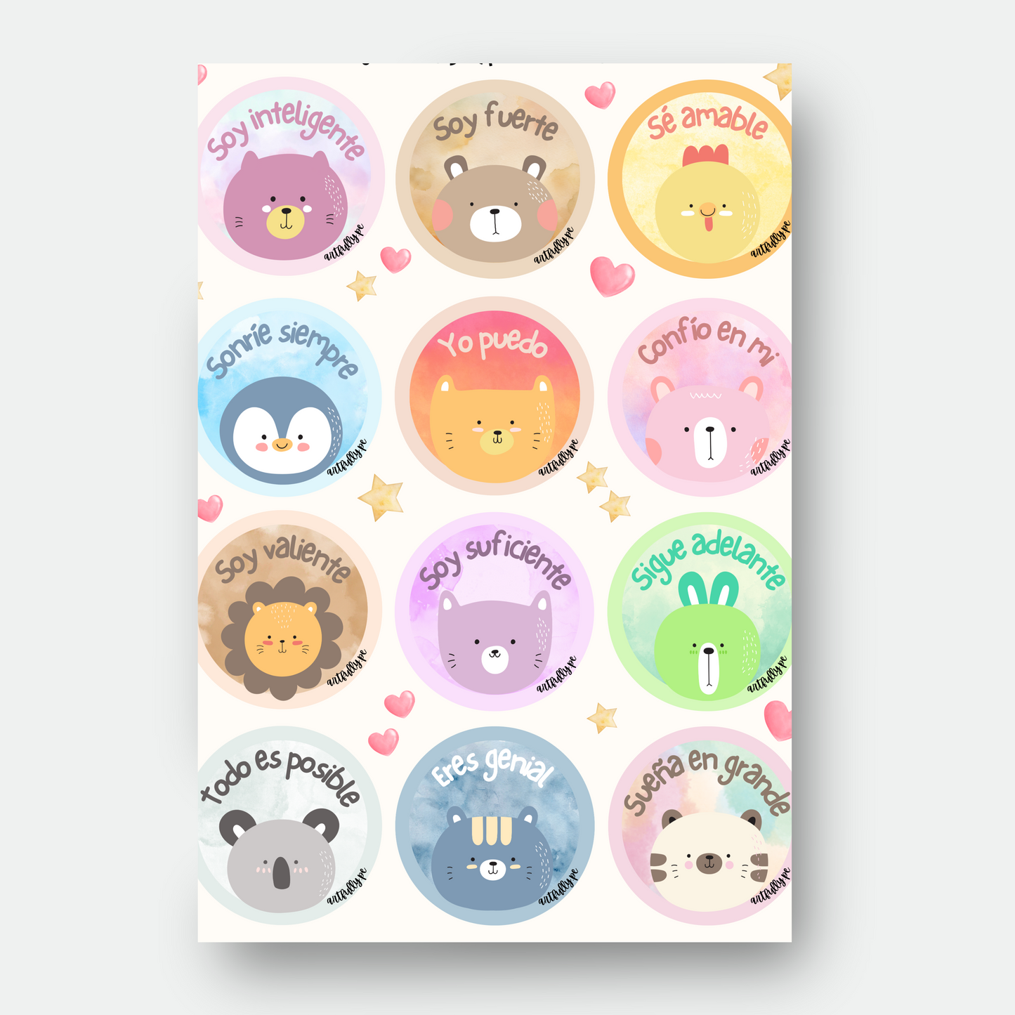 Stickers de Afirmaciones Grande - Kids