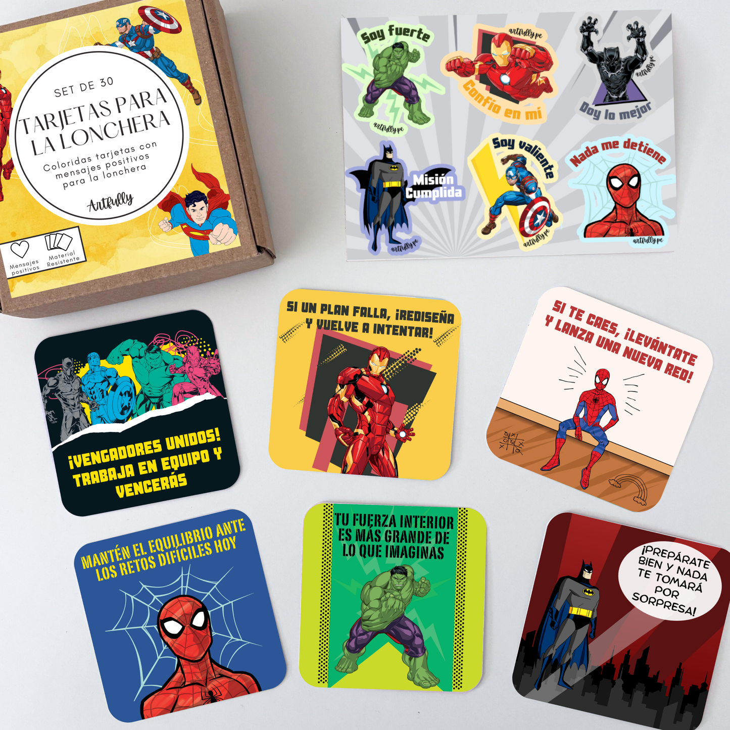 Tarjetas para la Lonchera - Edición Superhéroes